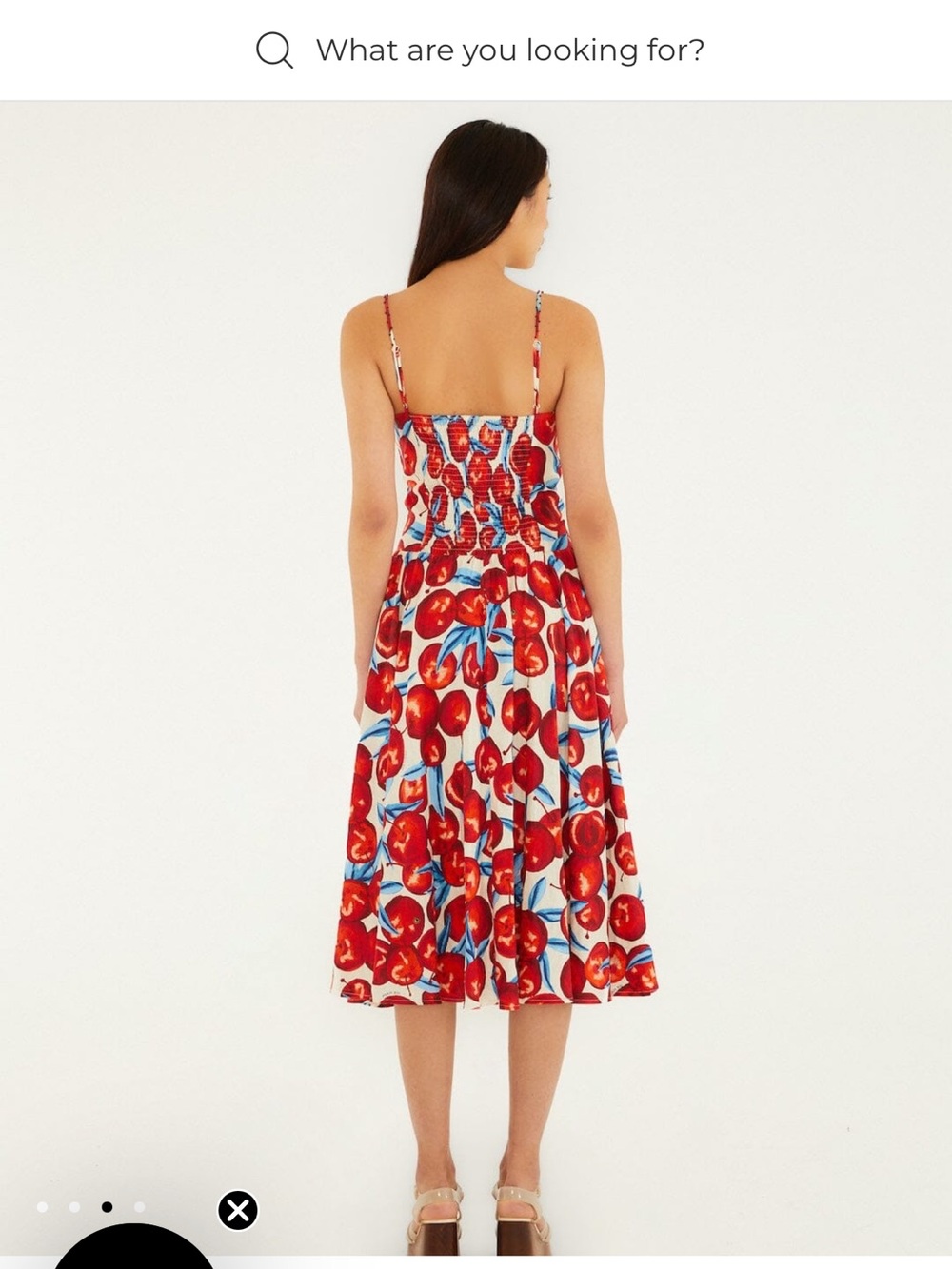 FARM Rio Cherry Print Linen Blend Midi Dress NWT XL - Picture 7 of 7